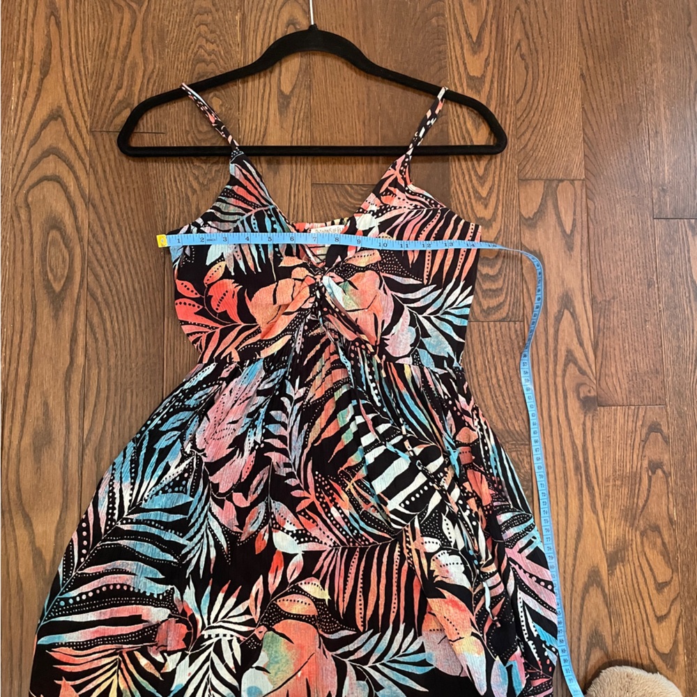 Patrons Of Peace Small Babydoll Tropical Multicolored Floral Vacation Mini Dress - Picture 10 of 14